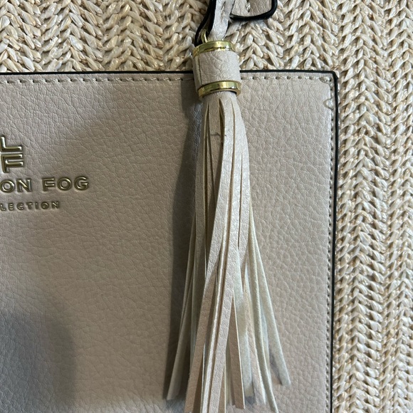 LONDON FOG Alisa Jute Straw Tote Handbag Cream Gold Tone Hardware NWT - Picture 7 of 14